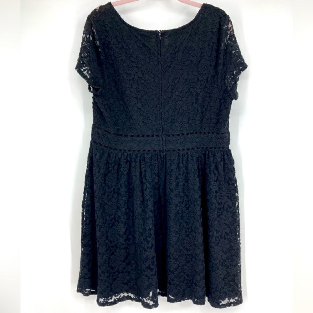 Torrid Black Lace Scoop Skater Dress Size 18 - Picture 9 of 12